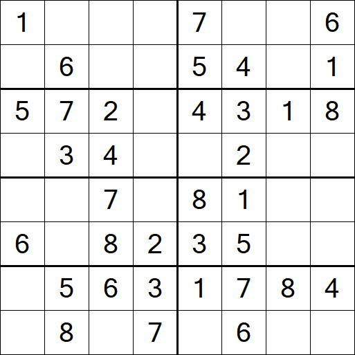 Sudoku 8x8 - Einfach