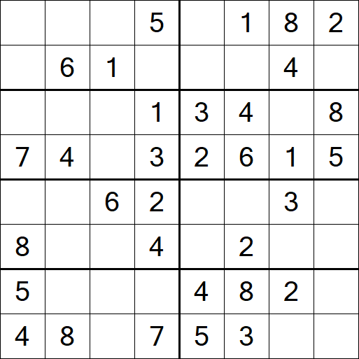 Sudoku 8x8 - Einfach