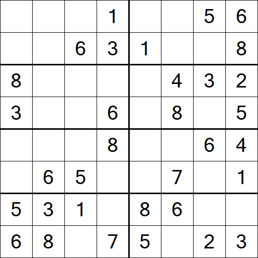 Sudoku 8x8 - Einfach