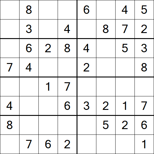 Sudoku 8x8 - Easy