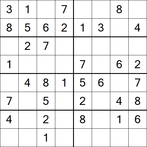 Sudoku 8x8 - Einfach