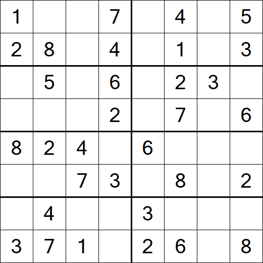 Sudoku 8x8 - Einfach