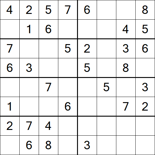 Sudoku 8x8 - Einfach
