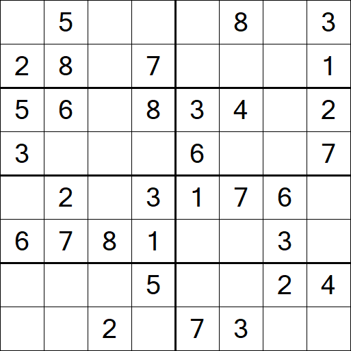 Sudoku 8x8 - Einfach