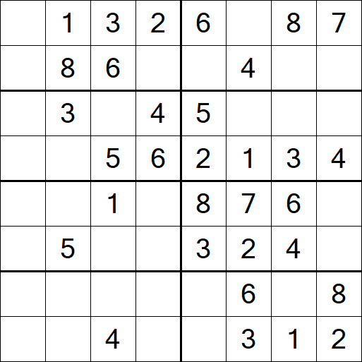 Sudoku 8x8 - Einfach