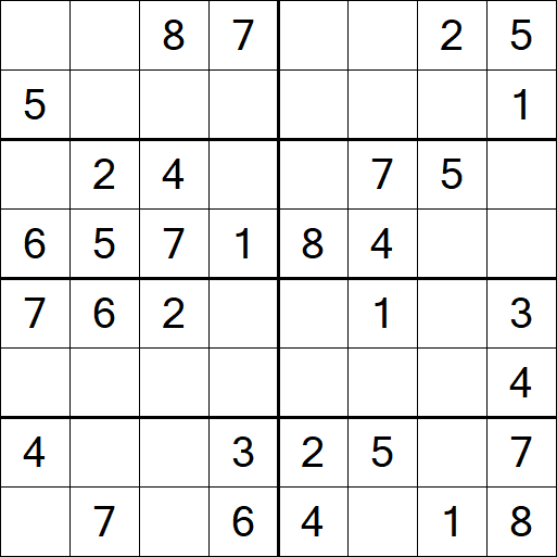 Sudoku 8x8 - Easy