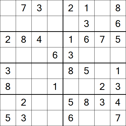 Sudoku 8x8 - Einfach