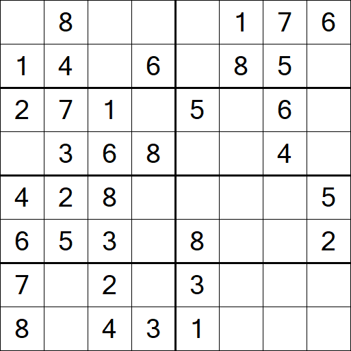 Sudoku 8x8 - Einfach
