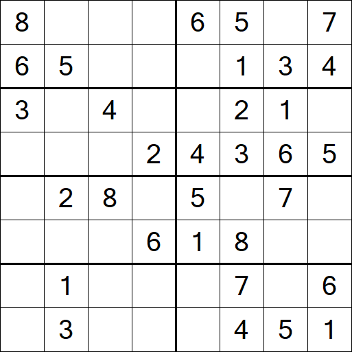 Sudoku 8x8 - Einfach