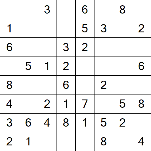 Sudoku 8x8 - Einfach