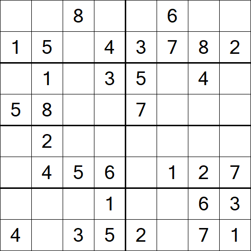 Sudoku 8x8 - Einfach
