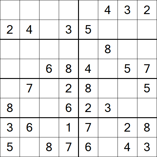 Sudoku 8x8 - Einfach