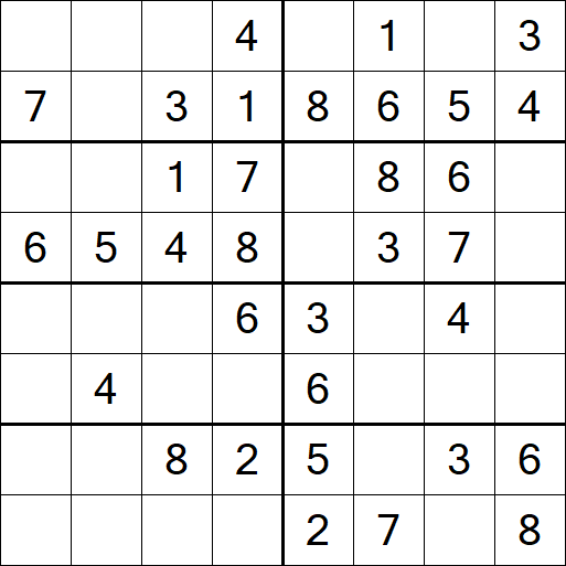 Sudoku 8x8 - Einfach