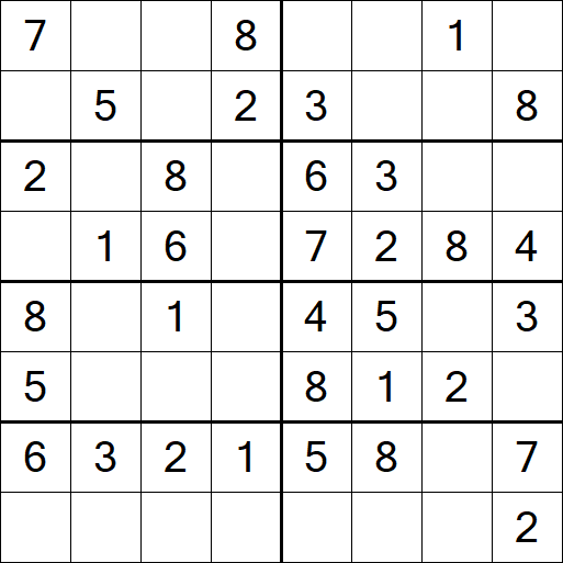 Sudoku 8x8 - Einfach