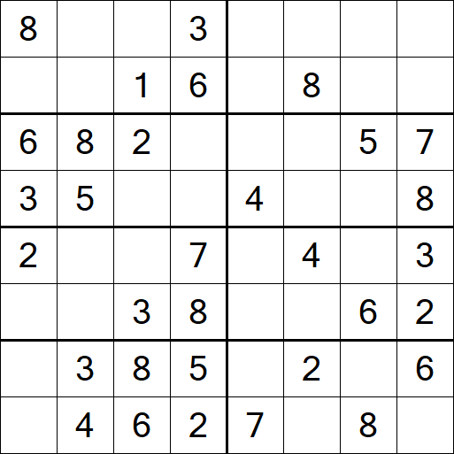 Sudoku 8x8 - Einfach