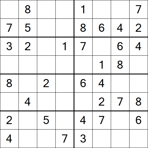 Sudoku 8x8 - Einfach