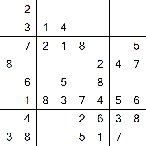 Sudoku 8x8 - Einfach