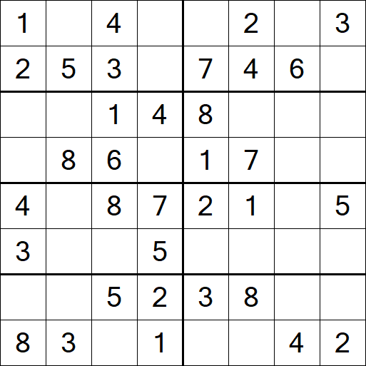 Sudoku 8x8 - Einfach