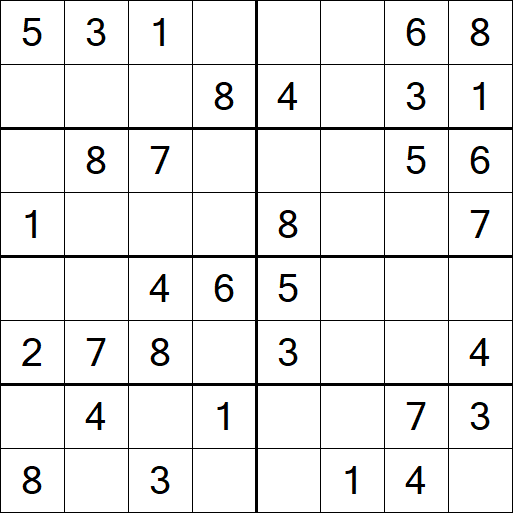 Sudoku 8x8 - Einfach