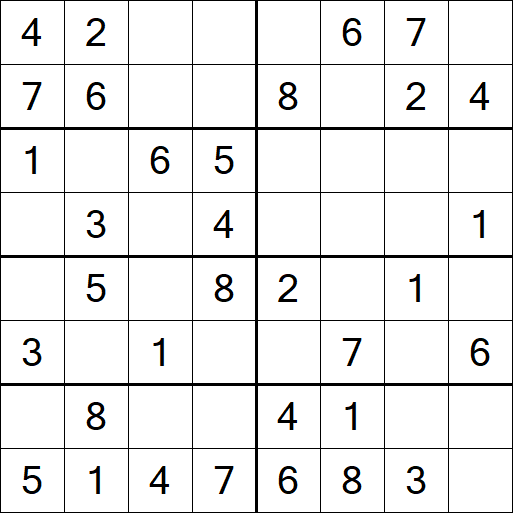 Sudoku 8x8 - Einfach