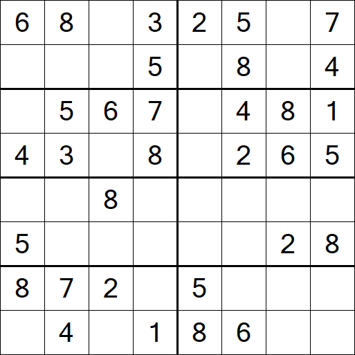 Sudoku 8x8 - Einfach