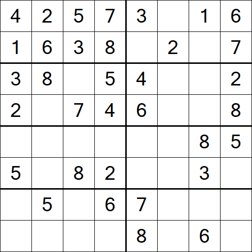 Sudoku 8x8 - Einfach