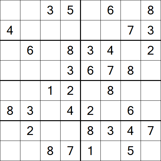 Sudoku 8x8 - Einfach
