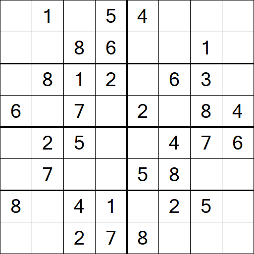Sudoku 8x8 - Einfach