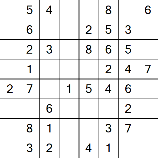 Sudoku 8x8 - Einfach