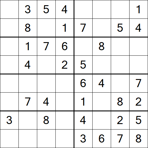 Sudoku 8x8 - Easy