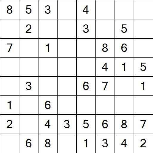 Sudoku 8x8 - Einfach