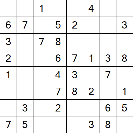 Sudoku 8x8 - Einfach