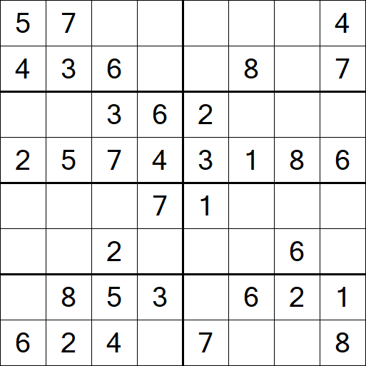 Sudoku 8x8 - Einfach
