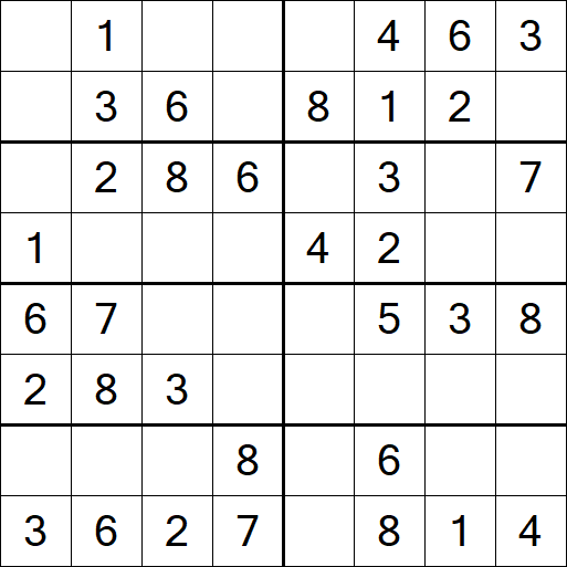 Sudoku 8x8 - Einfach