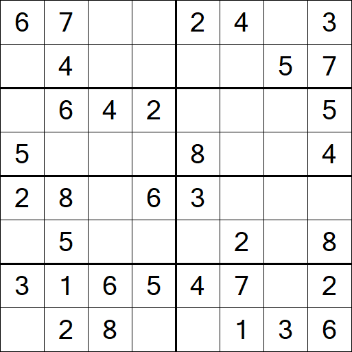 Sudoku 8x8 - Einfach