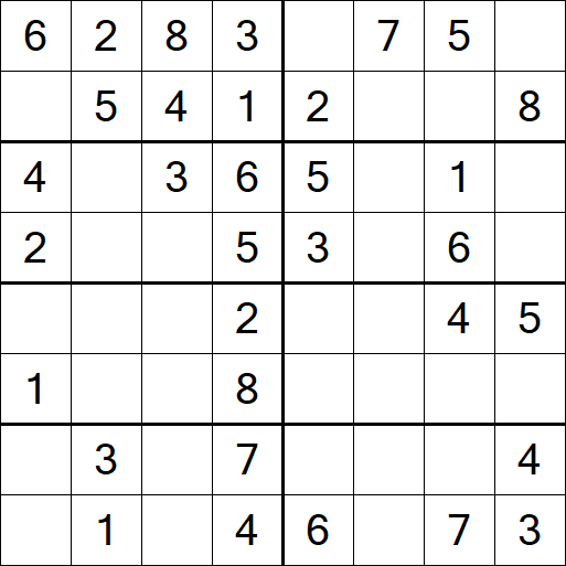 Sudoku 8x8 - Einfach