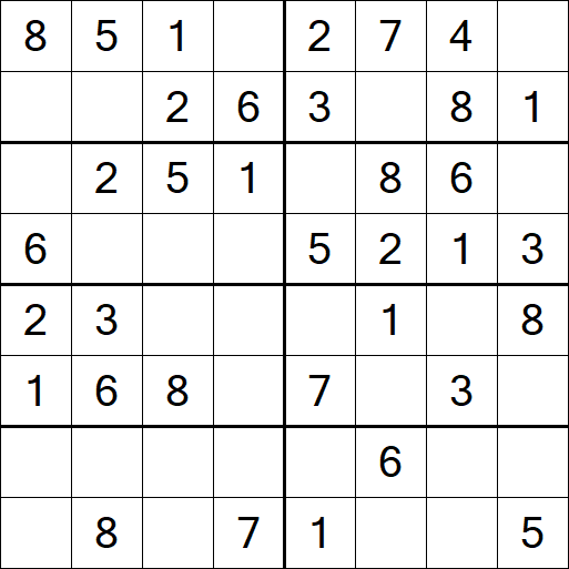 Sudoku 8x8 - Einfach