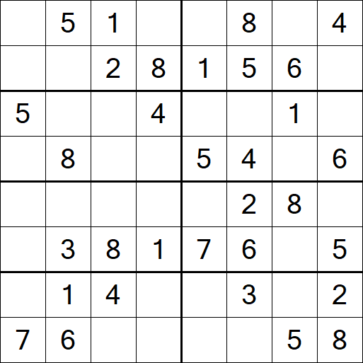 Sudoku 8x8 - Einfach