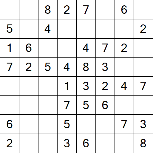 Sudoku 8x8 - Einfach