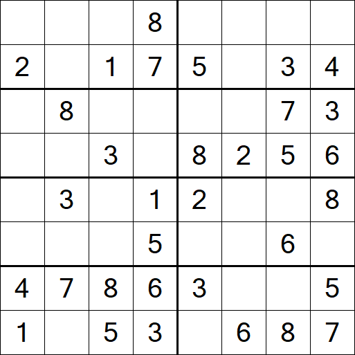 Sudoku 8x8 - Easy