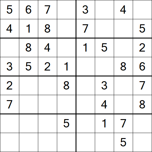 Sudoku 8x8 - Einfach