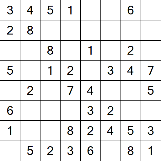 Sudoku 8x8 - Einfach