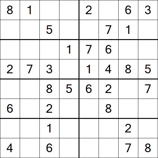 Sudoku 8x8 - Einfach