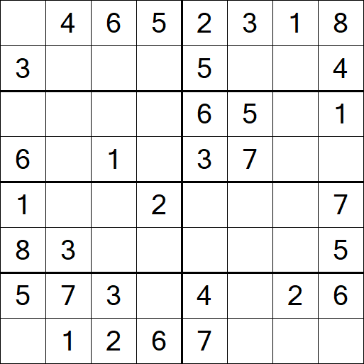 Sudoku 8x8 - Einfach