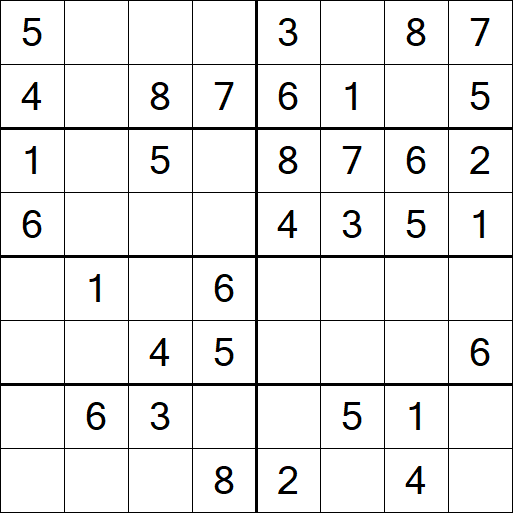 Sudoku 8x8 - Einfach