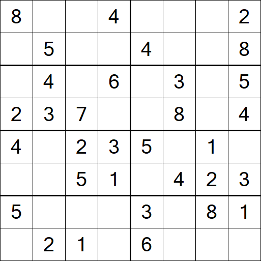 Sudoku 8x8 - Einfach