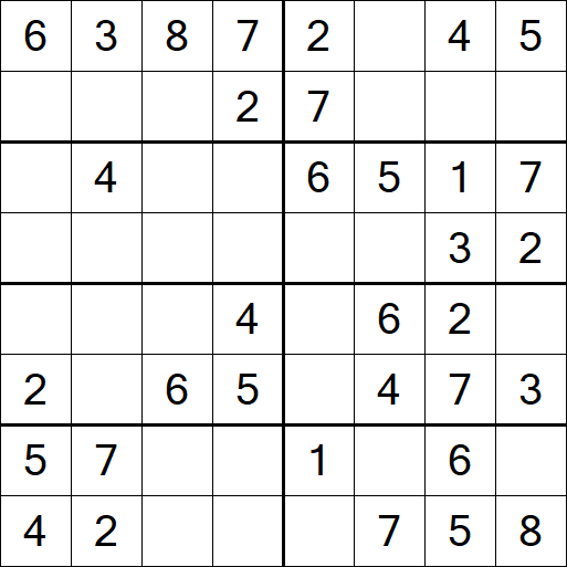 Sudoku 8x8 - Einfach
