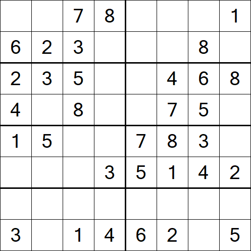 Sudoku 8x8 - Simple
