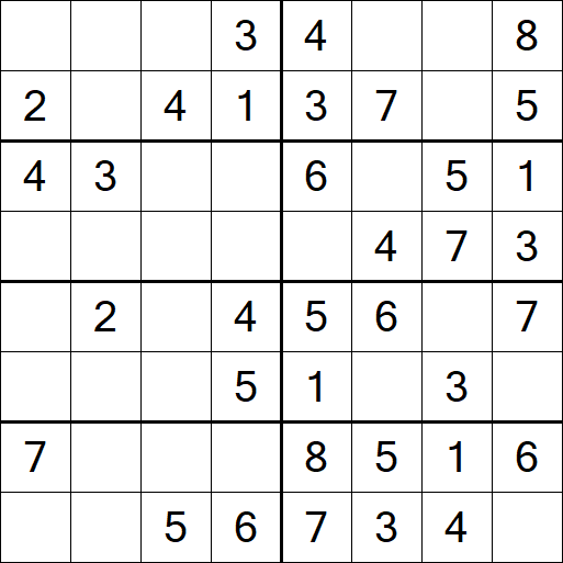 Sudoku 8x8 - Einfach