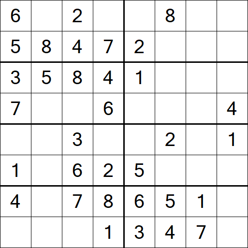 Sudoku 8x8 - Einfach